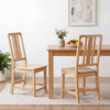 Rubber Wood Dining Chairs Set of 2 with Hollowed Backrest-Natural