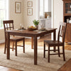 Rubber Wood Dining Chairs Set of 2 with High Backrests-Brown