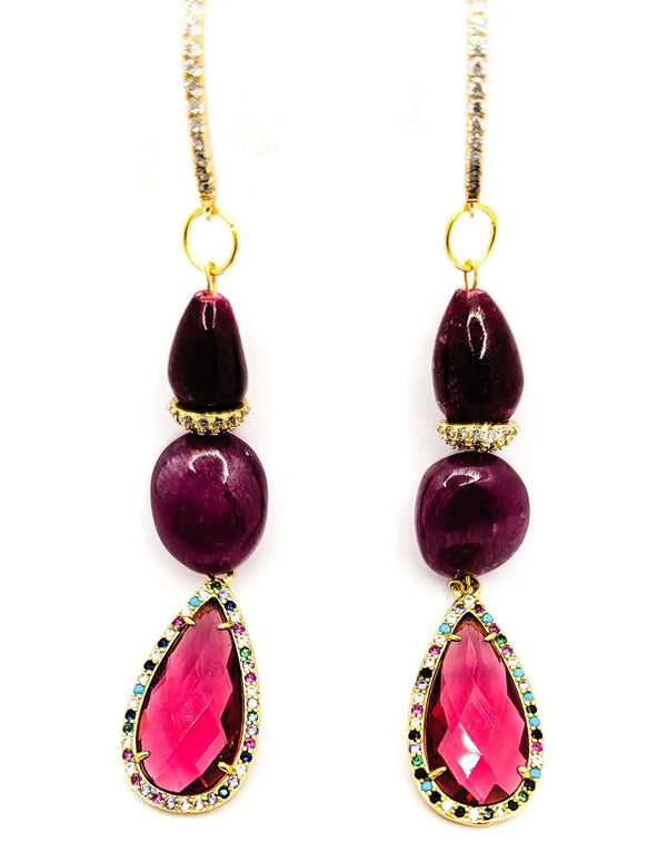 Ruby Dangling Earrings - Gifts for You 'n Me