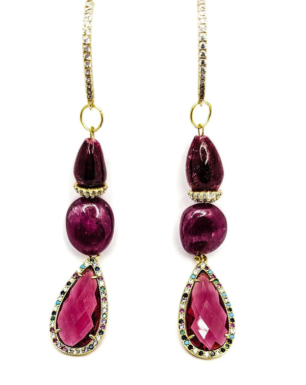Ruby Dangling Earrings - Gifts for You 'n Me