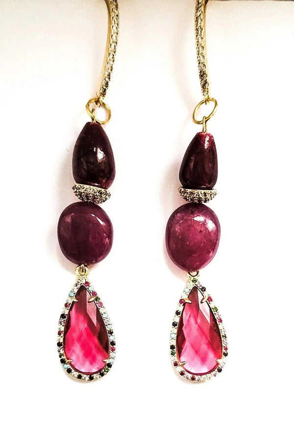 Ruby Dangling Earrings - Gifts for You 'n Me