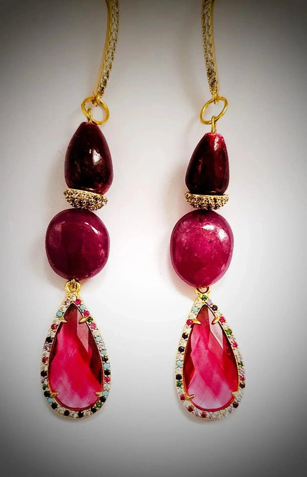 Ruby Dangling Earrings - Gifts for You 'n Me