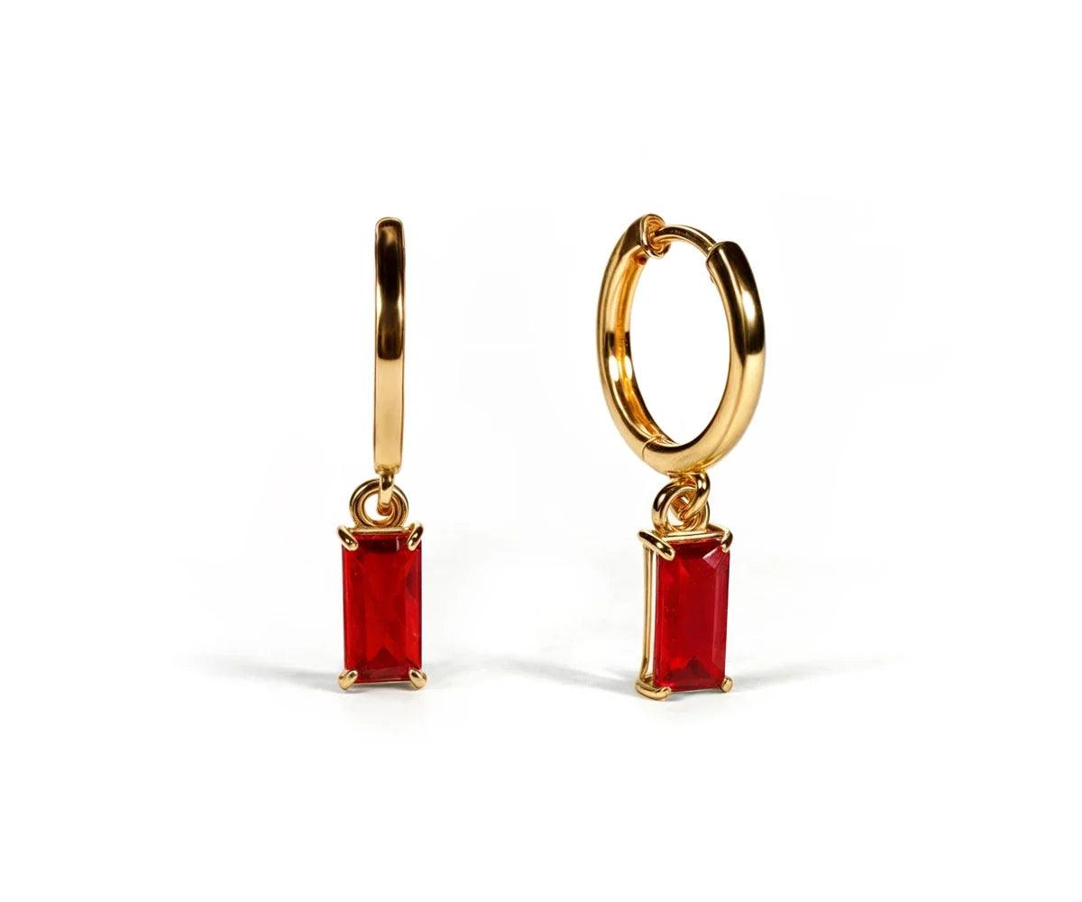 Huggie Earrings for Women - Red Mirage