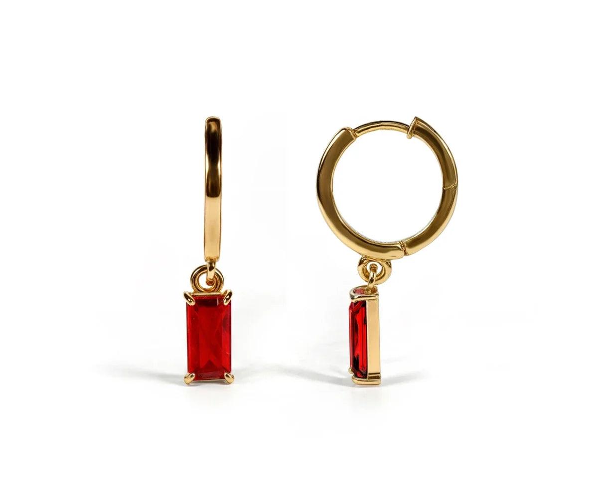 Huggie Earrings for Women - Red Mirage