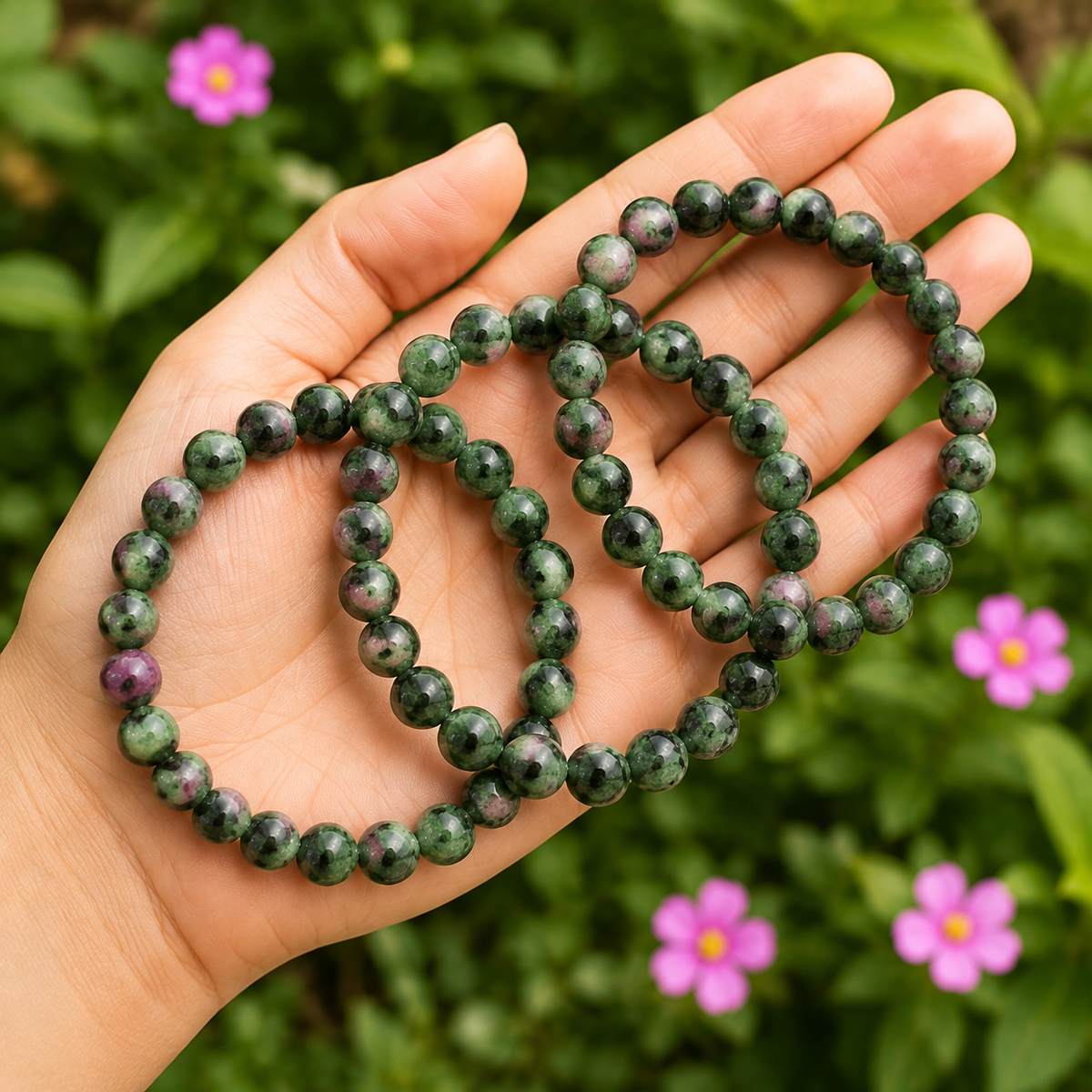 Ruby Zoisite Bracelet (Masculine & Feminine Energies and Harmony ).