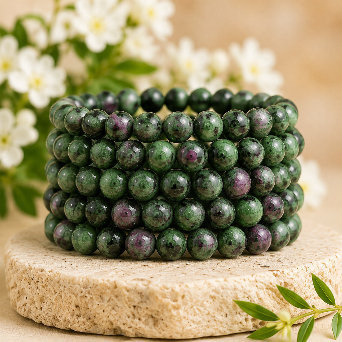 Ruby Zoisite Bracelet (Masculine & Feminine Energies and Harmony ).