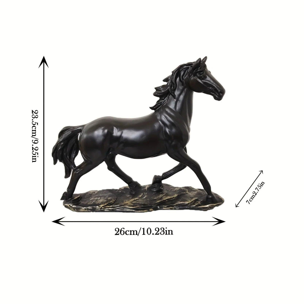 Running Horse Figurine Antique Bronze Table Decor
