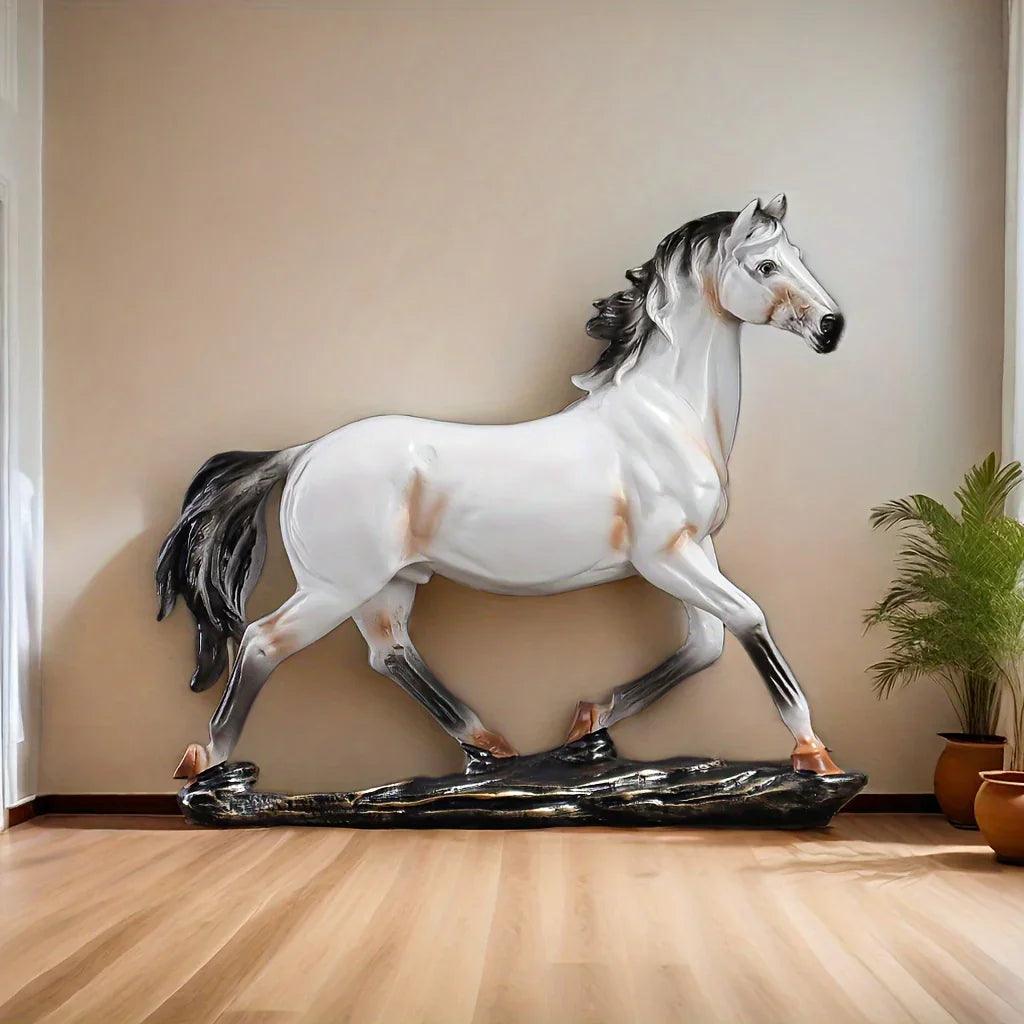 Running Horse Figurine Antique Bronze Table Decor