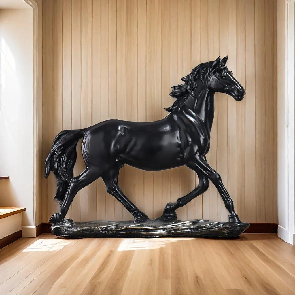 Running Horse Figurine Antique Bronze Table Decor