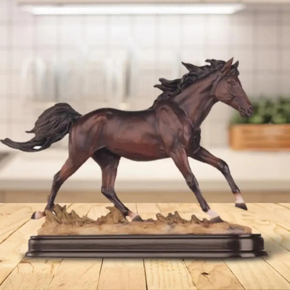 Running Horse Resin Sculpture Decorative Tabletop Accent