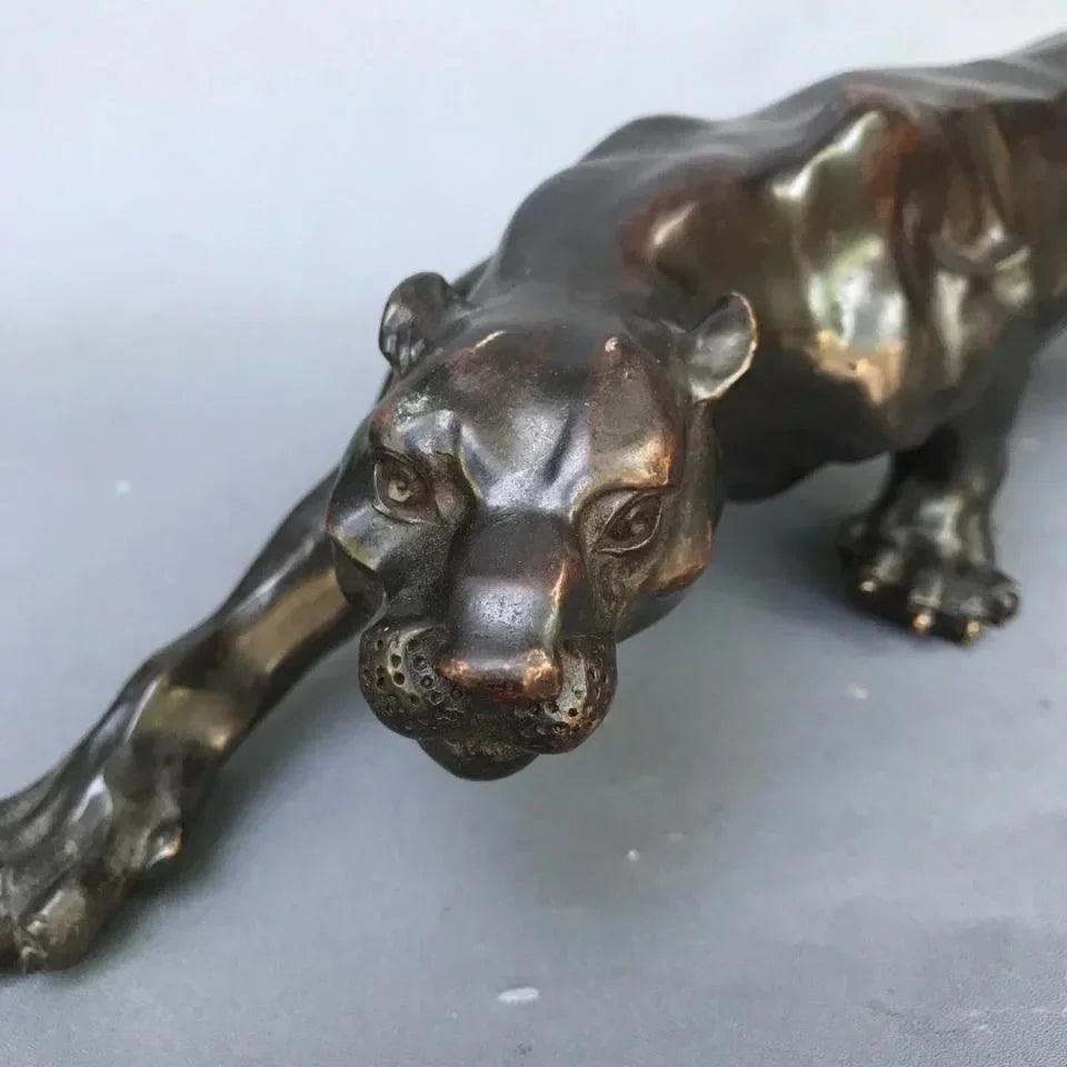 Running Leopard Bronze Sculpture for Luxury Home & Office Decor