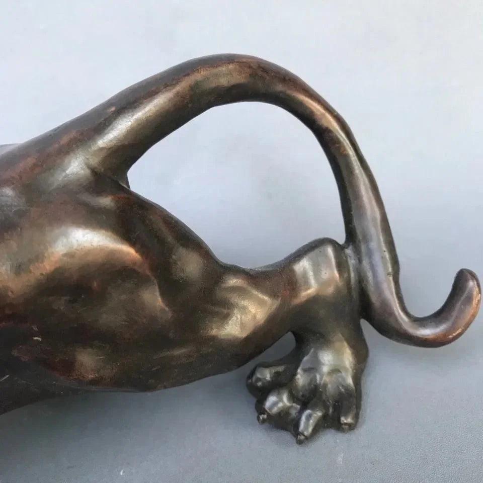 Running Leopard Bronze Sculpture for Luxury Home & Office Decor