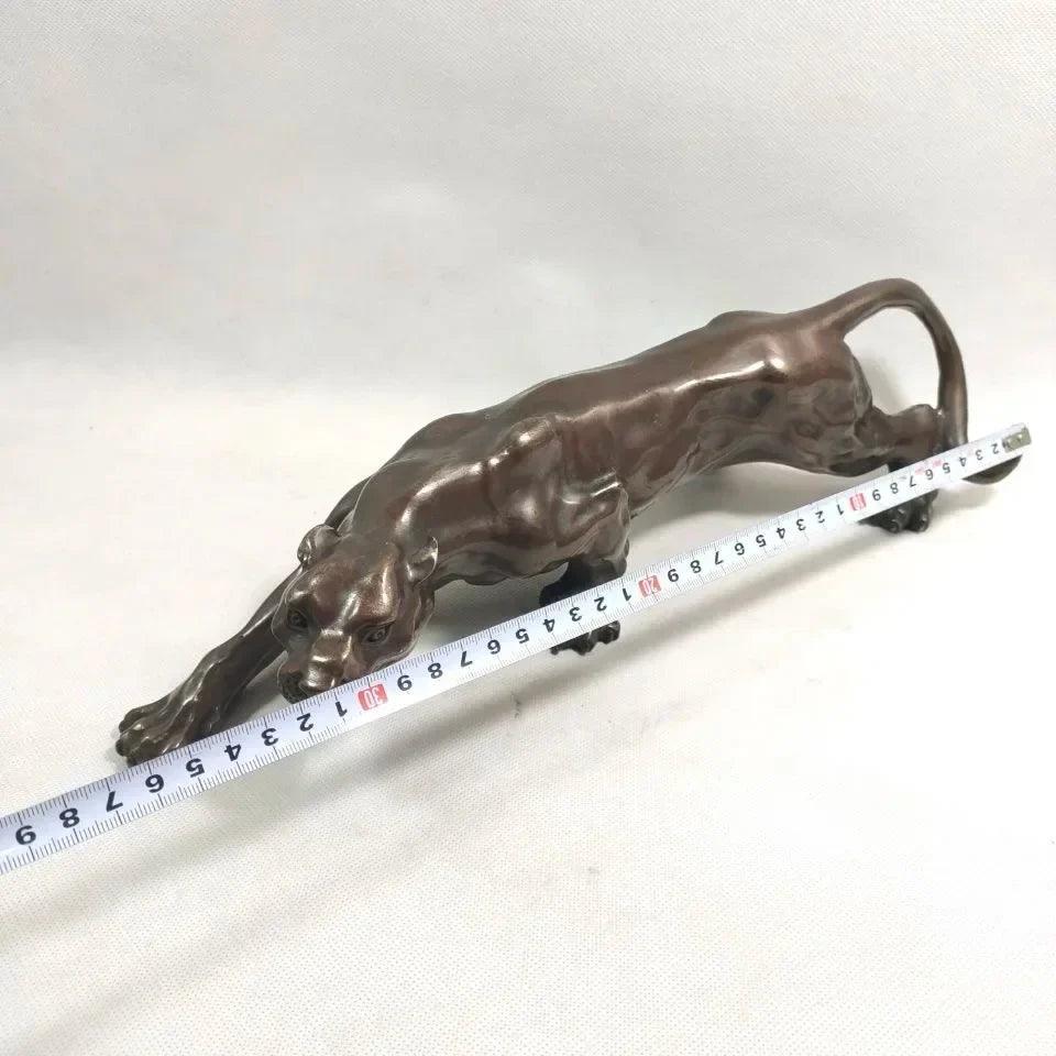 Running Leopard Bronze Sculpture for Luxury Home & Office Decor