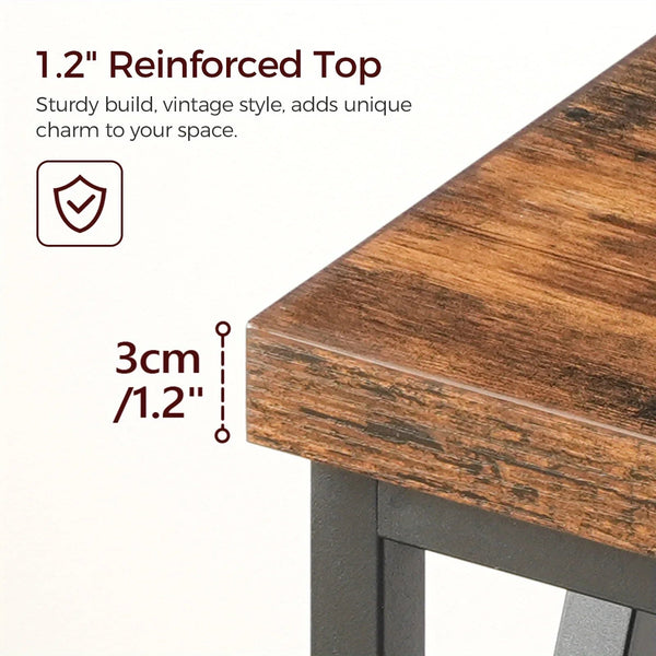Rustic Brown And Black 70.9'' Extra Long Console Table, Industrial Sofa Table Behind Couch, 2 Tier Narrow Entryway Table with Storage Shelf, for Living Room
