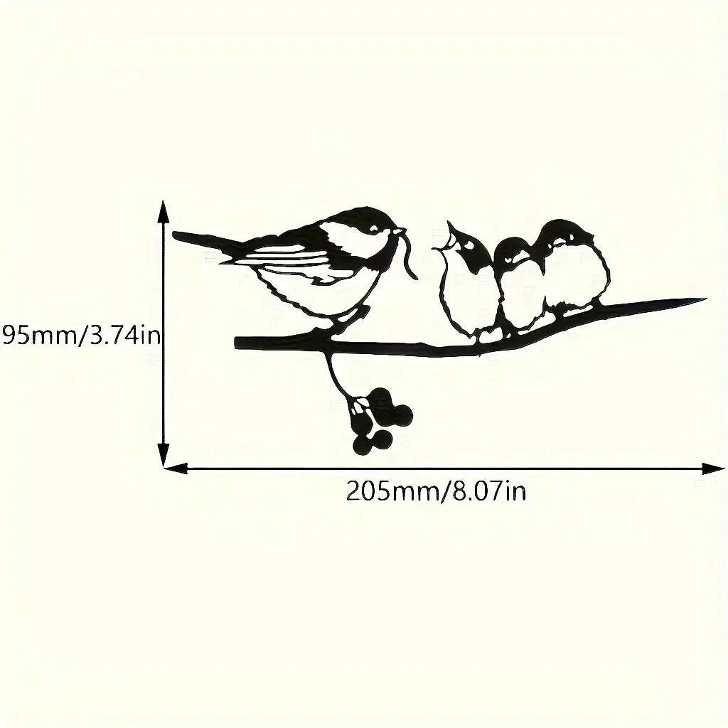 Rustic Metal Birds on Branch Wall Hanging Sculpture