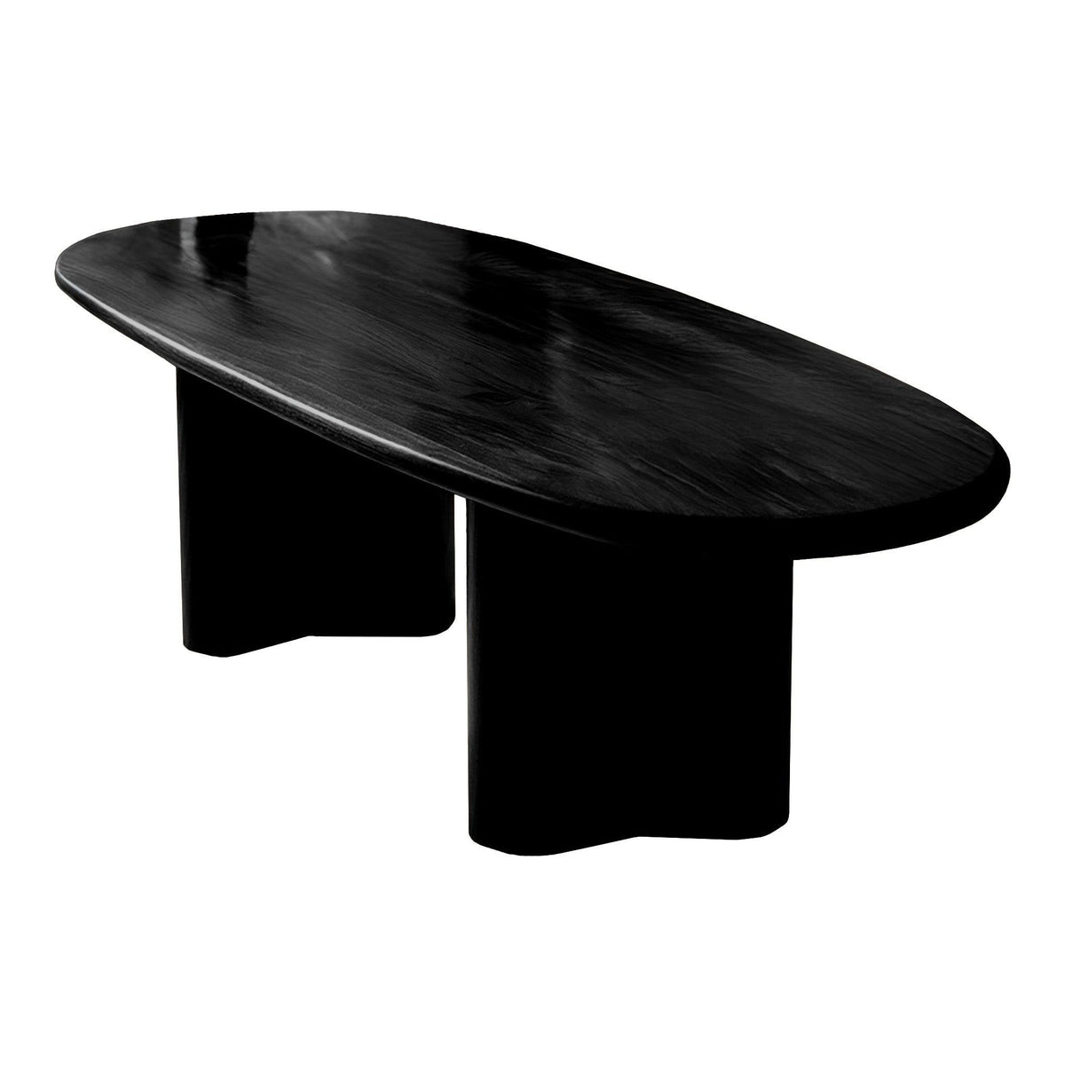 Rustic Solid Wood Oval Coffee Table