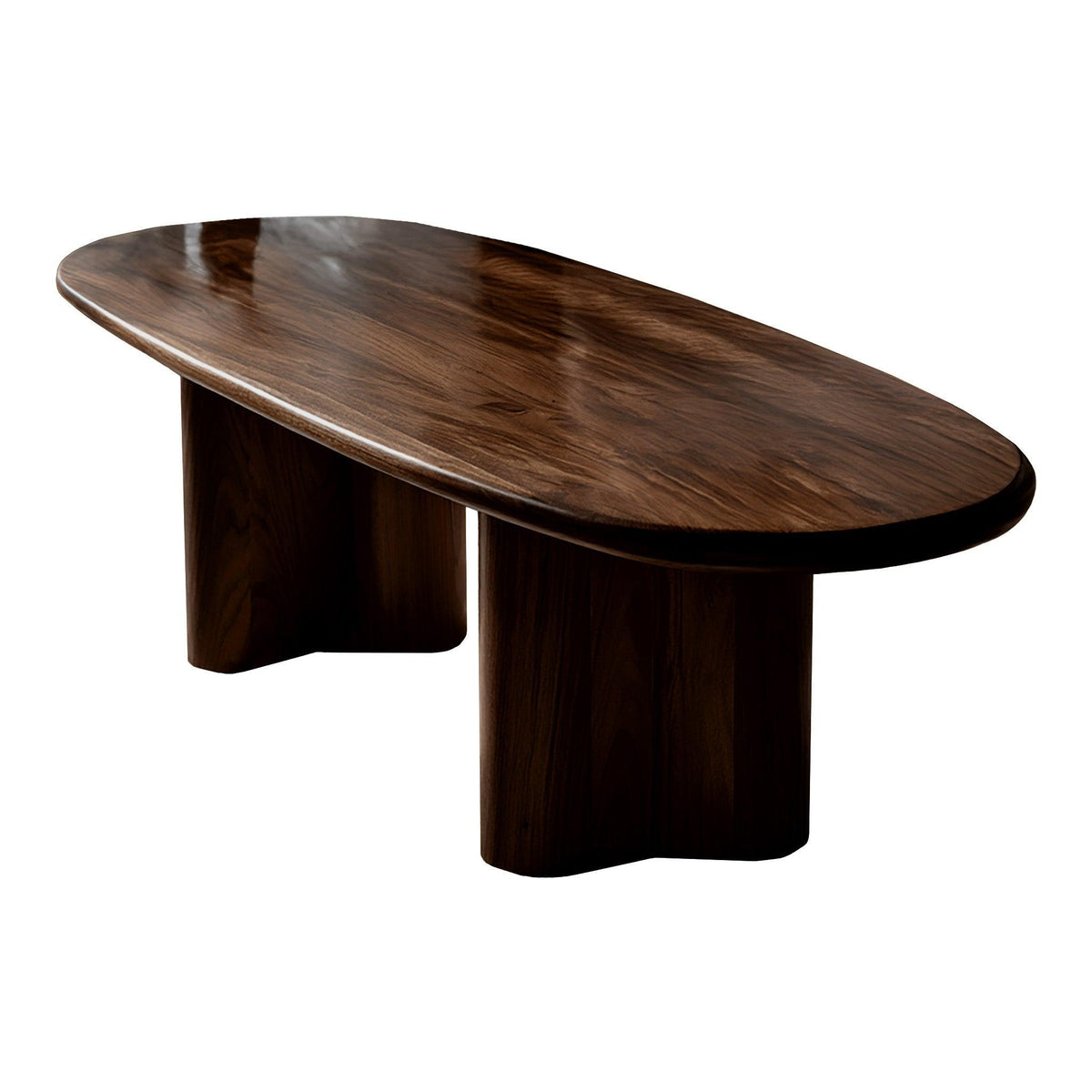 Rustic Solid Wood Oval Coffee Table