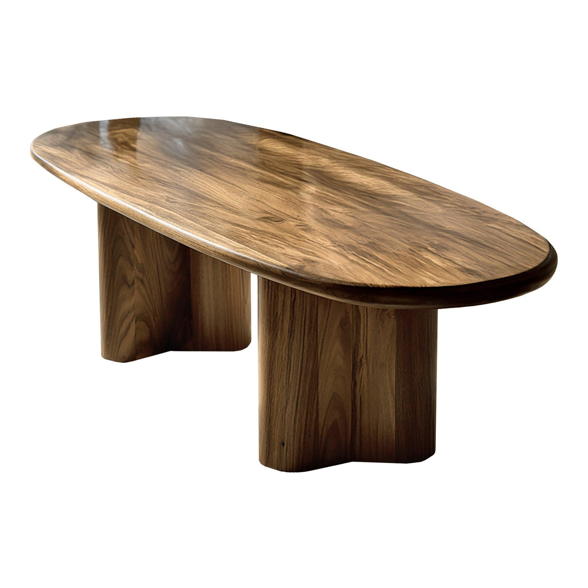 Rustic Solid Wood Oval Coffee Table