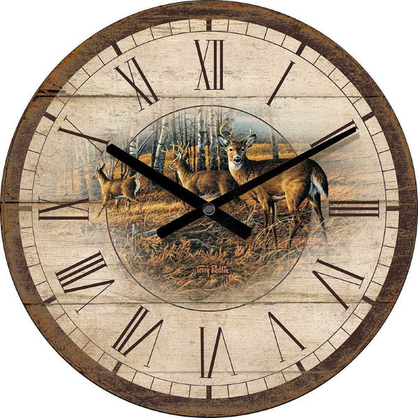 Rustic Birch Whitetail Deer Clock - Gifts for You 'n Me