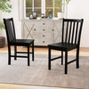 Rustic Dining Chairs Set of 2 Wooden Kitchen Chairs with Slat Tilt Backrest-black