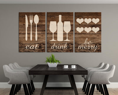 Rustic Eat Drink And Be Merry Canvases