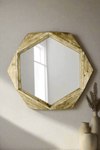 Rustic Hexagonal Wood Vintage Wall Mirror