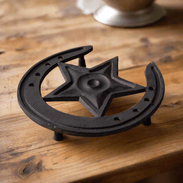 Rustic Western Star Cast Iron Trivet