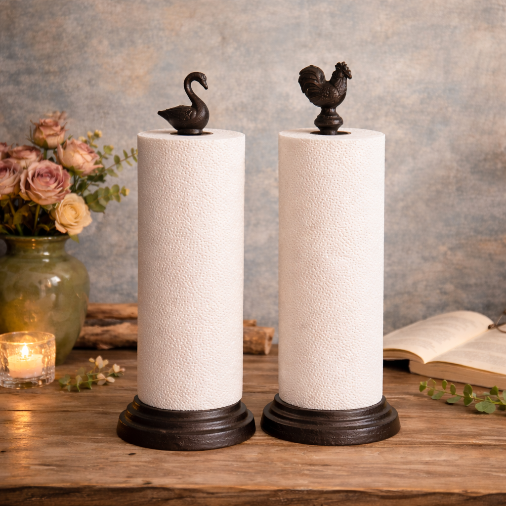 Rustic Cast Iron Paper Towel Holder