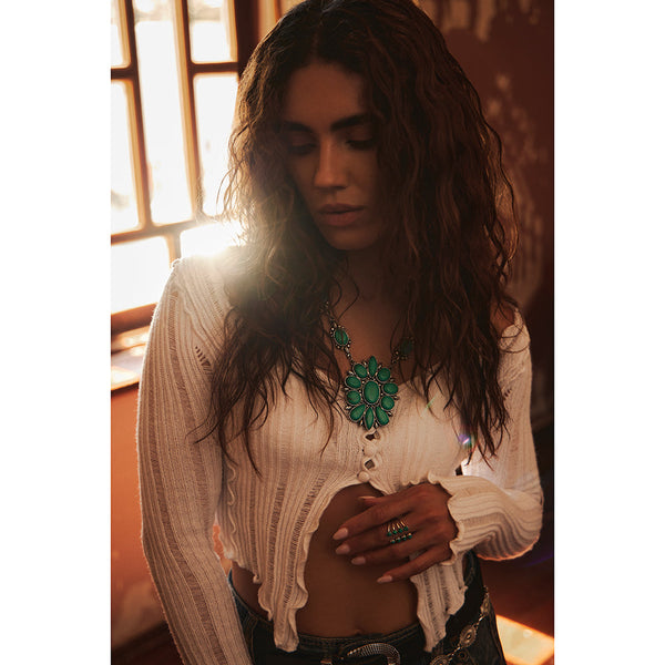 Tanana Trail Squash Blossom Necklace