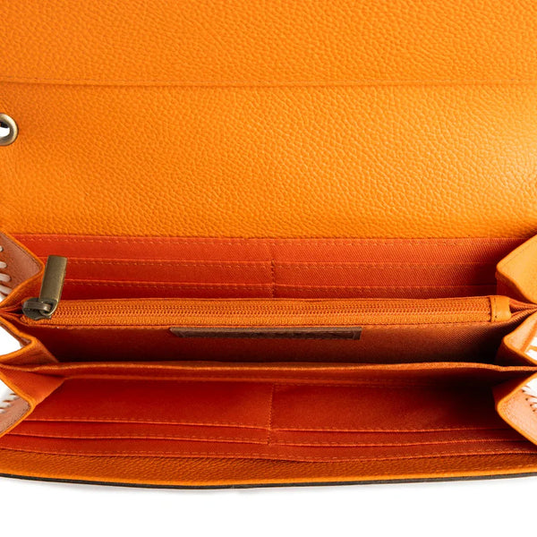 Desert Roses Wallet in Crimson In Orange