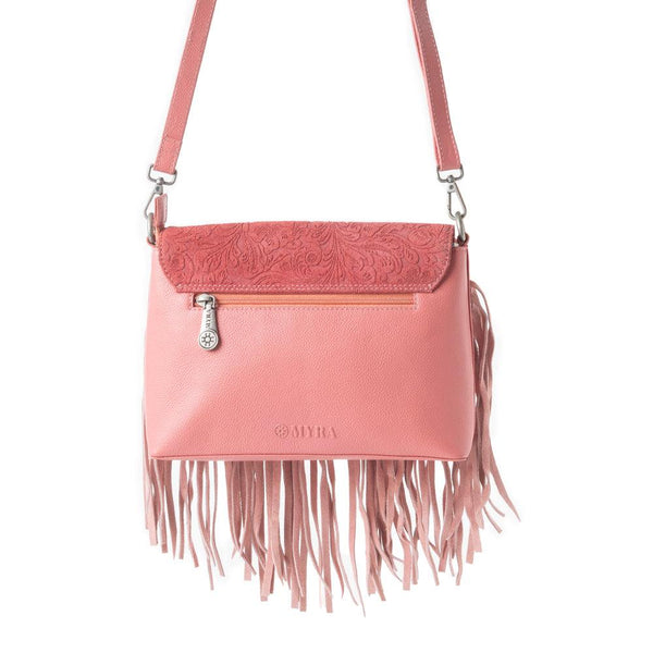 Wild West Fringe Leather Crossbody Bag in Pink