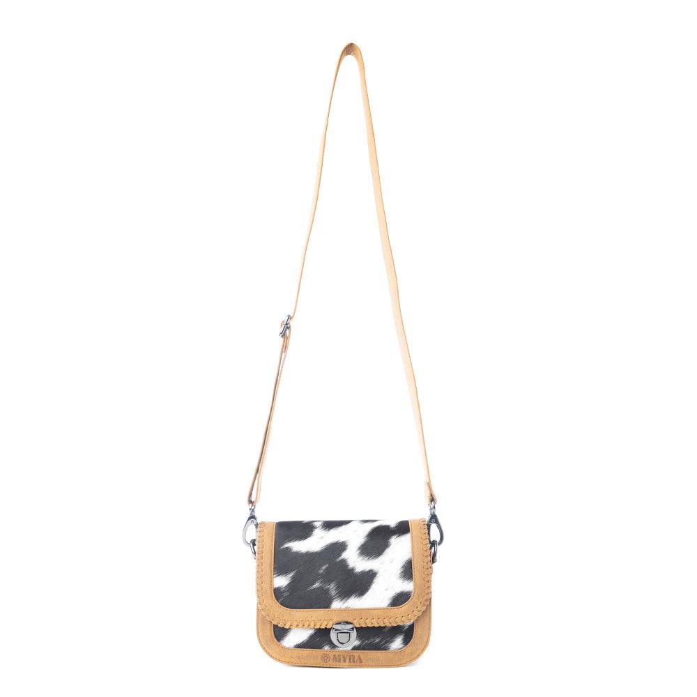 Myra Luna Frost Hairon Leather Bag in Golden Saddle