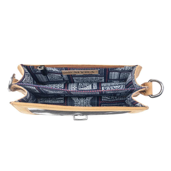 Myra Luna Frost Hairon Leather Bag in Golden Saddle