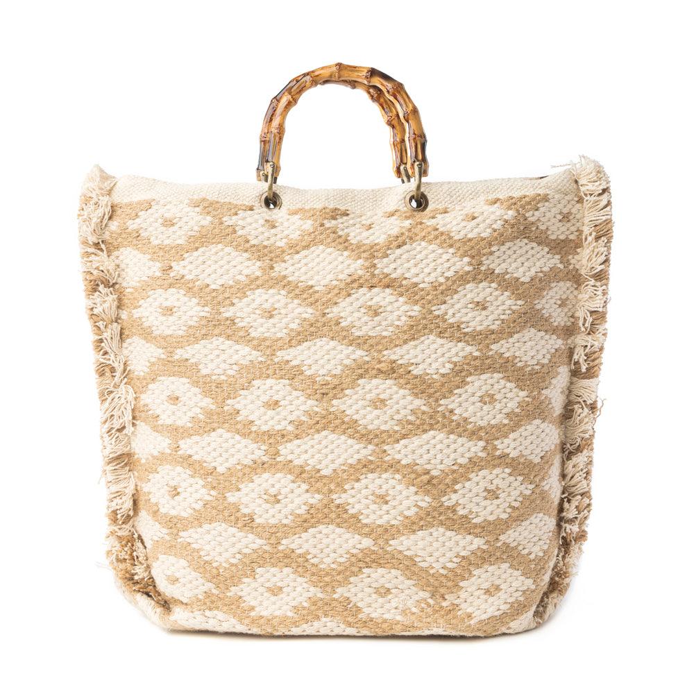 Myra Solana Weave Hand Embroidered Tote Bag in Sunlit Glow