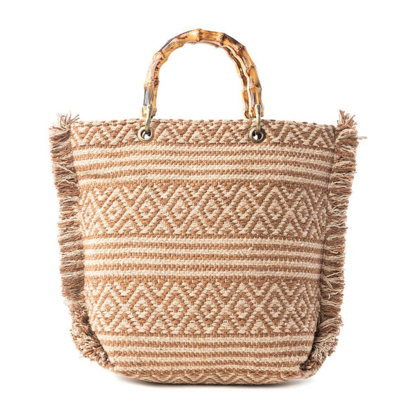 Myra Mesa Pioneer Hand Embroidered Tote Bag in Amber Grain