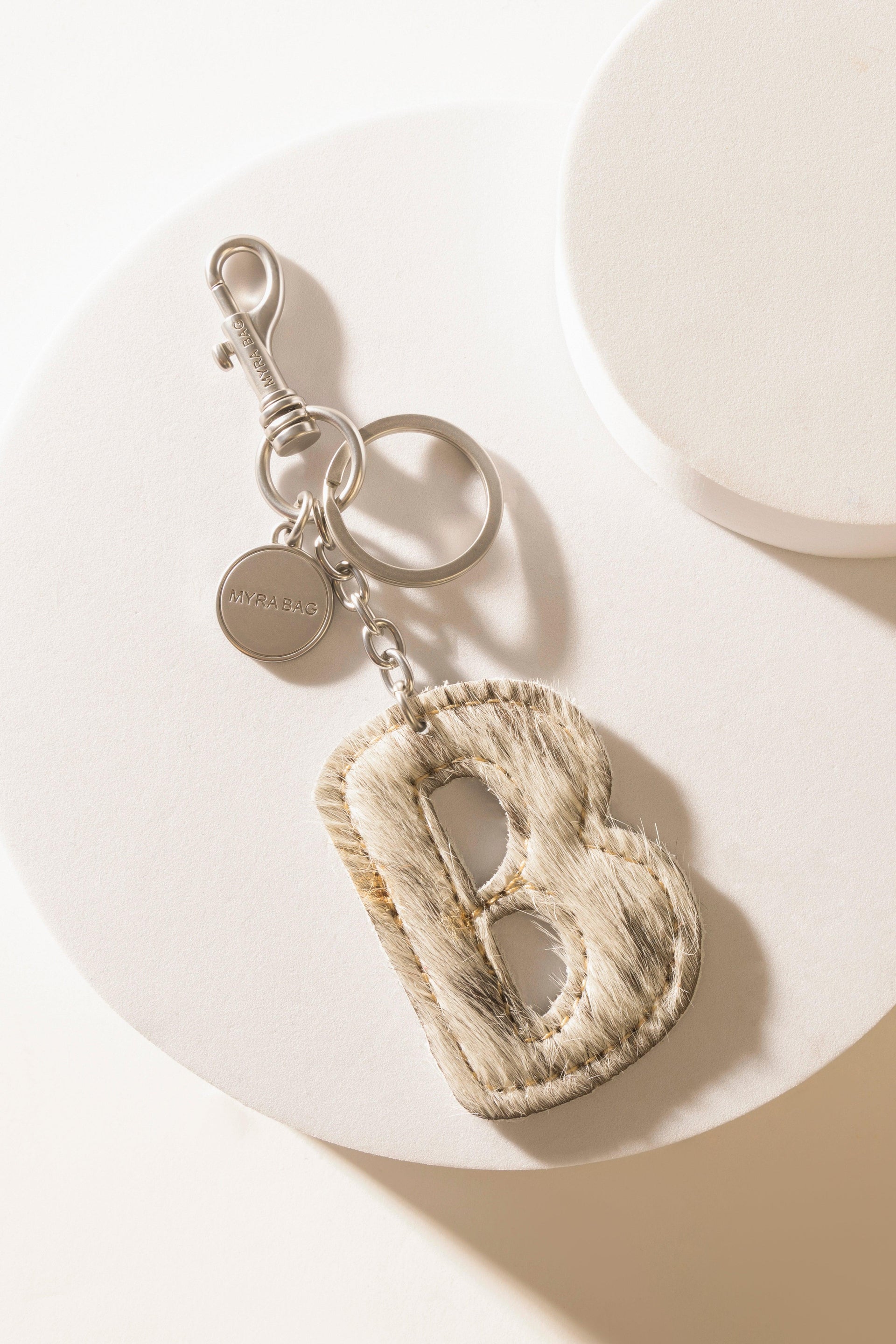 Alpha Hairon Bag Charm in Black & White