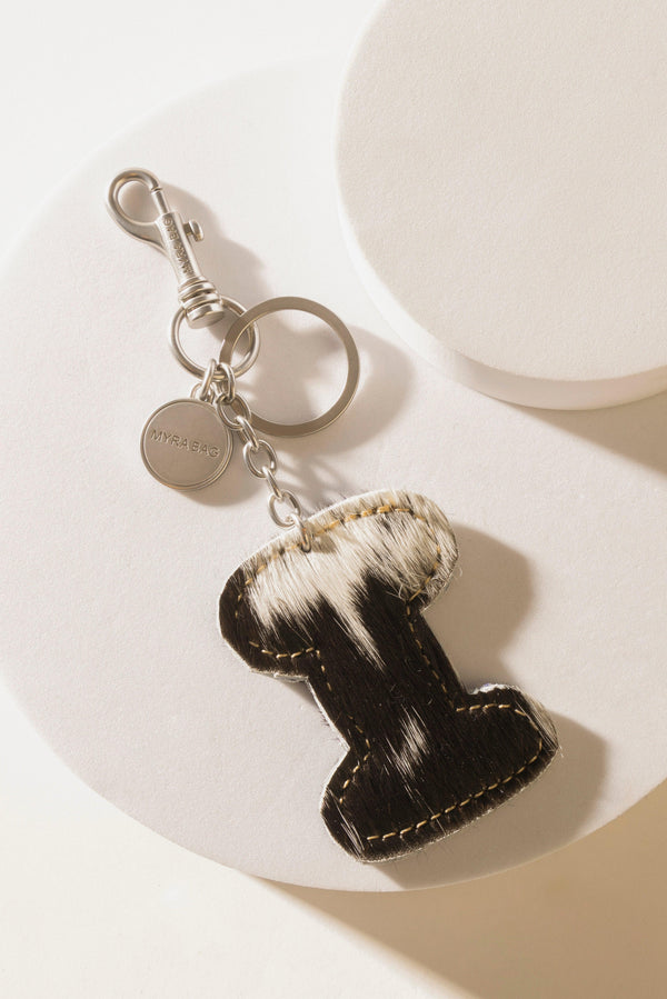 Alpha Hairon Bag Charm in Black & White