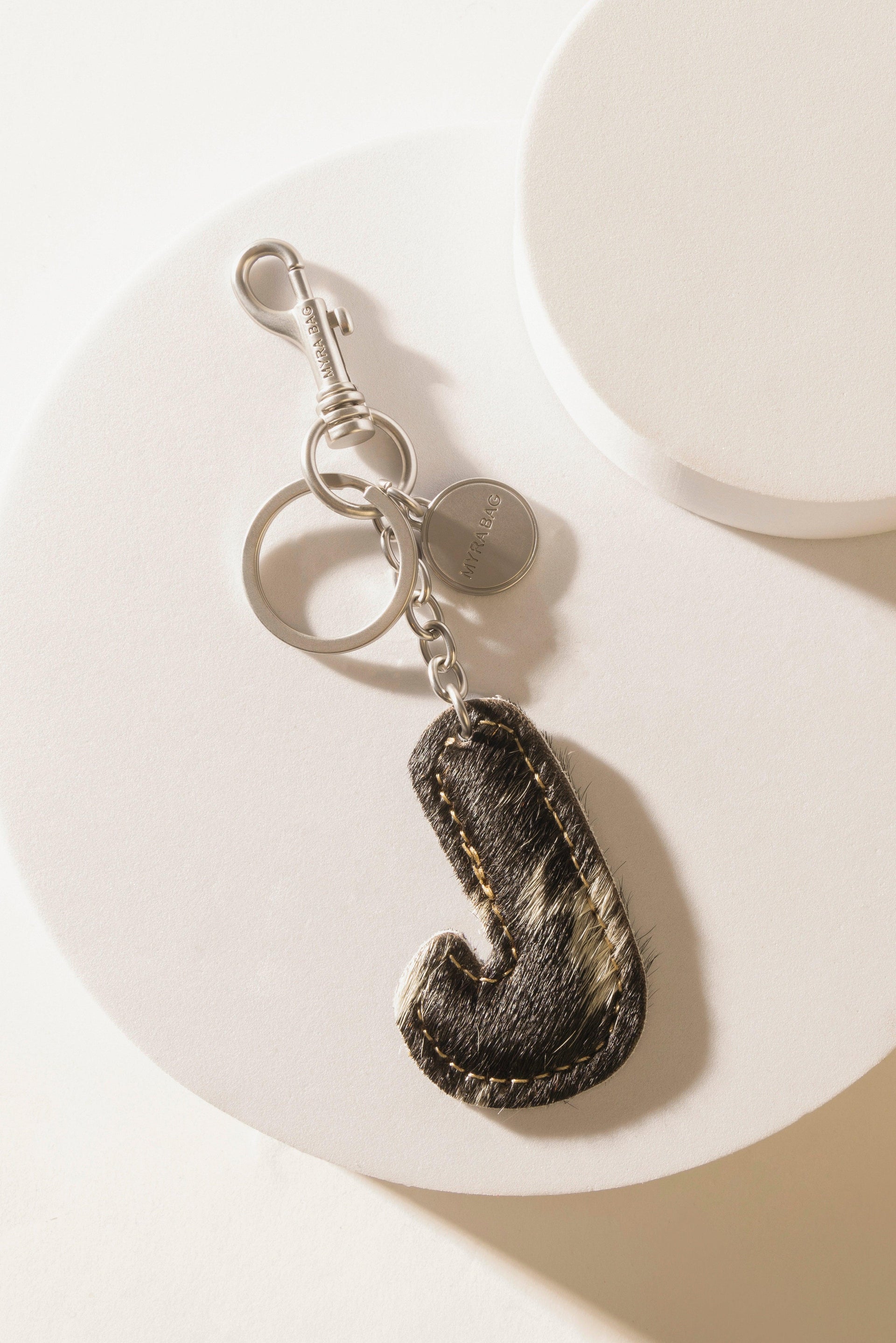 Alpha Hairon Bag Charm in Black & White