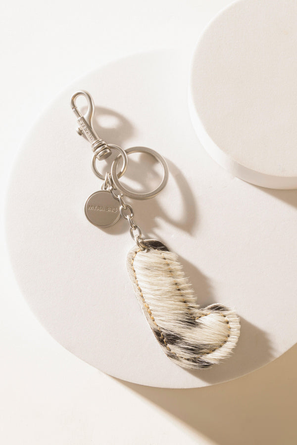 Alpha Hairon Bag Charm in Black & White