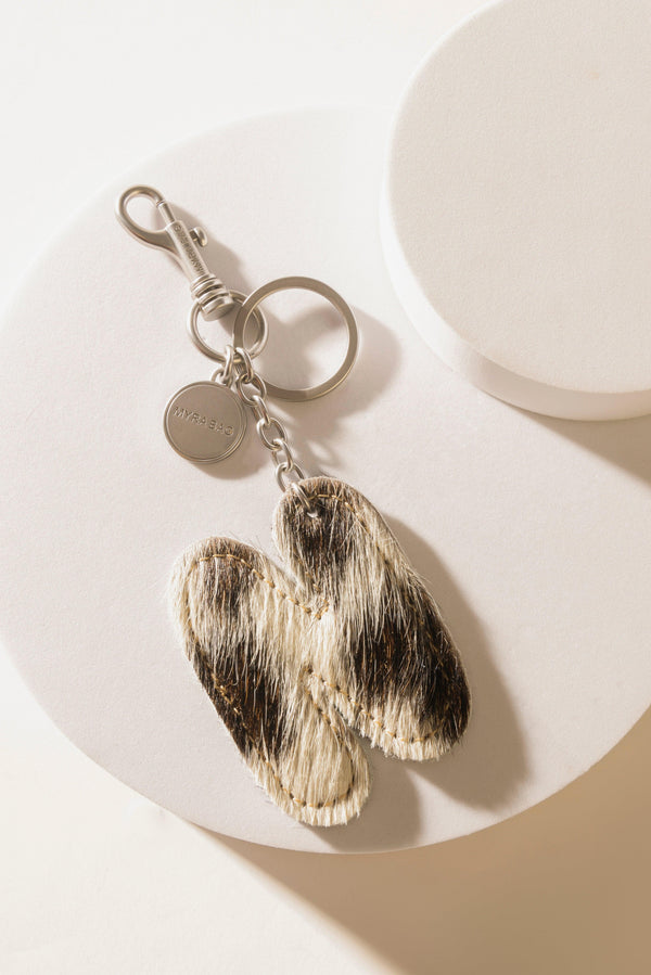 Alpha Hairon Bag Charm in Black & White