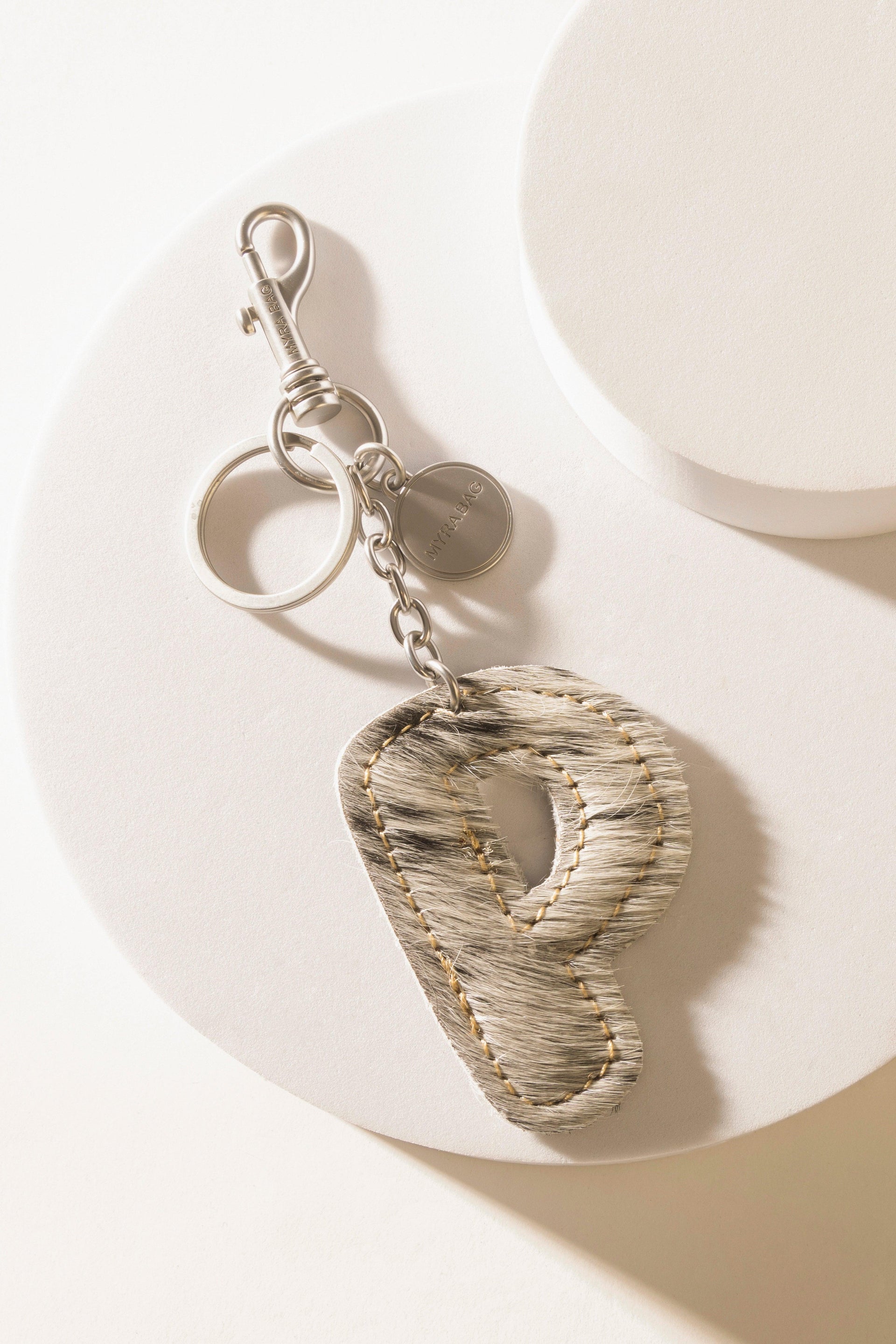 Alpha Hairon Bag Charm in Black & White
