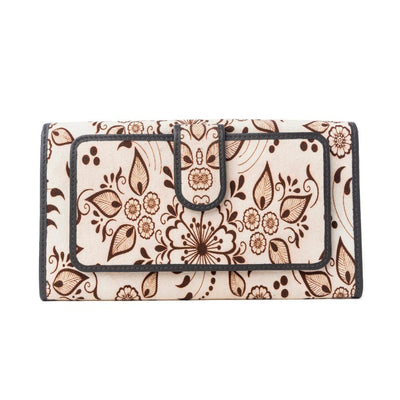 Myra Vanilla Vine Woven Wallet in Sepia Bloom