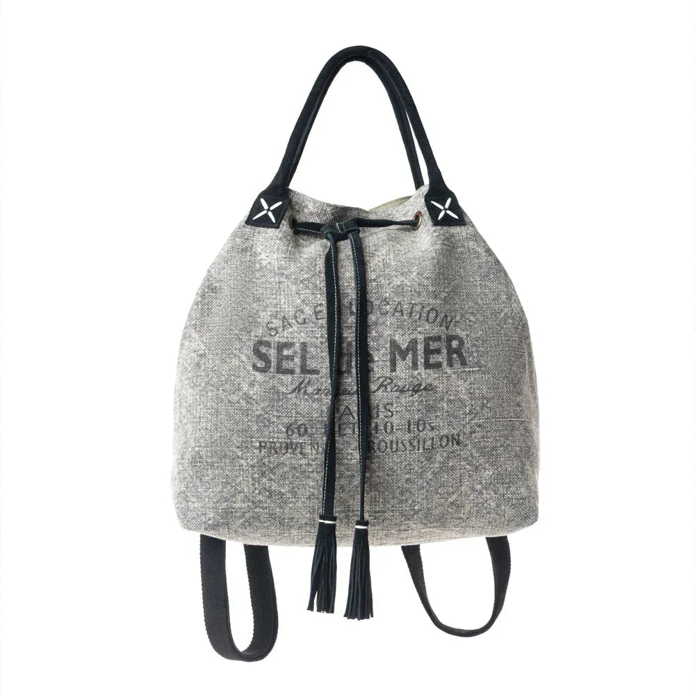 Myra Sel de Mer Bucket Backpack in Aged Grey