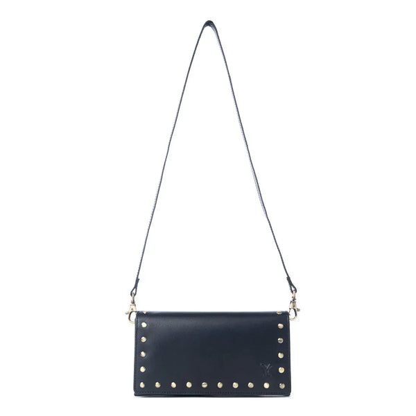 Yellowstone Caldera Leather Wallet with Rivets in Ash