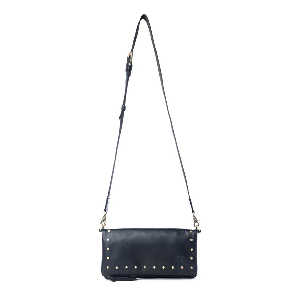 Yellowstone Palisade Clutch Bag with Rivets in Ash