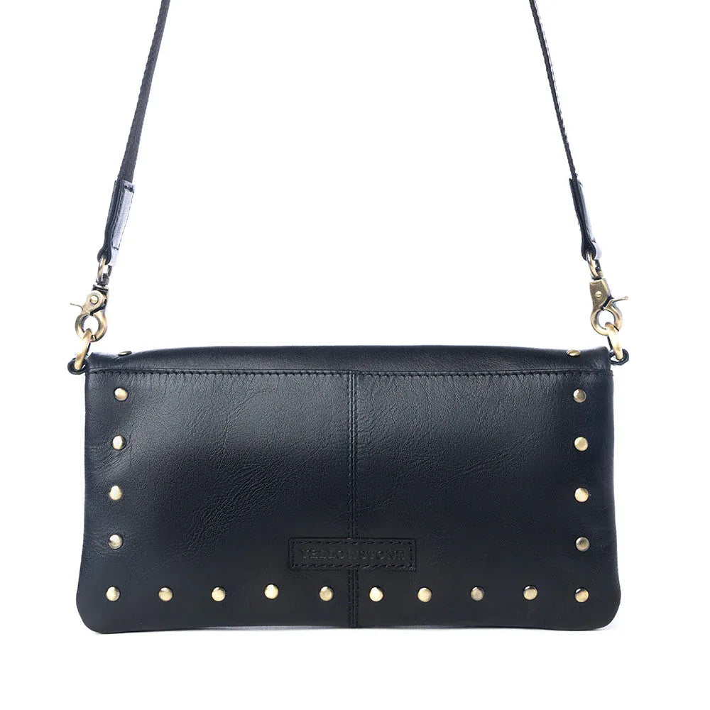 Yellowstone Palisade Clutch Bag with Rivets in Ash