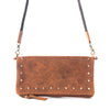 Yellowstone Palisade Clutch Bag with Rivets in Amber
