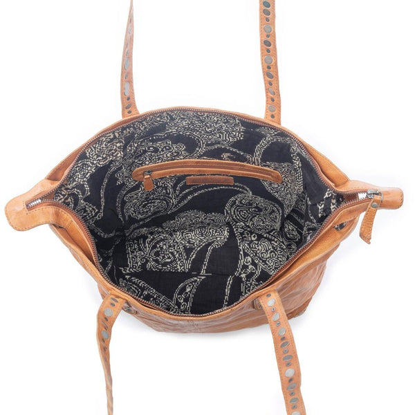 Myra Sierra Crest Leather Bag in Antique Gold