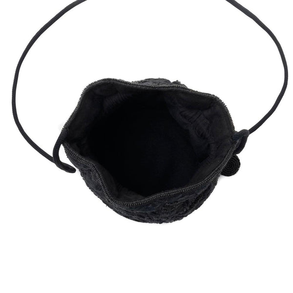 Myra Honey Vine Western Bucket Bag for Women in Black with embroidered detail