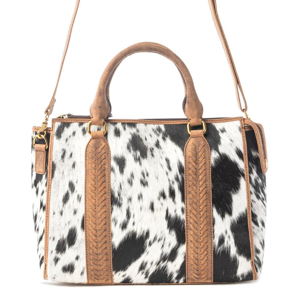 Myra Speckled Range Hairon Leather Concealed Carry Bag in Arctic Storm